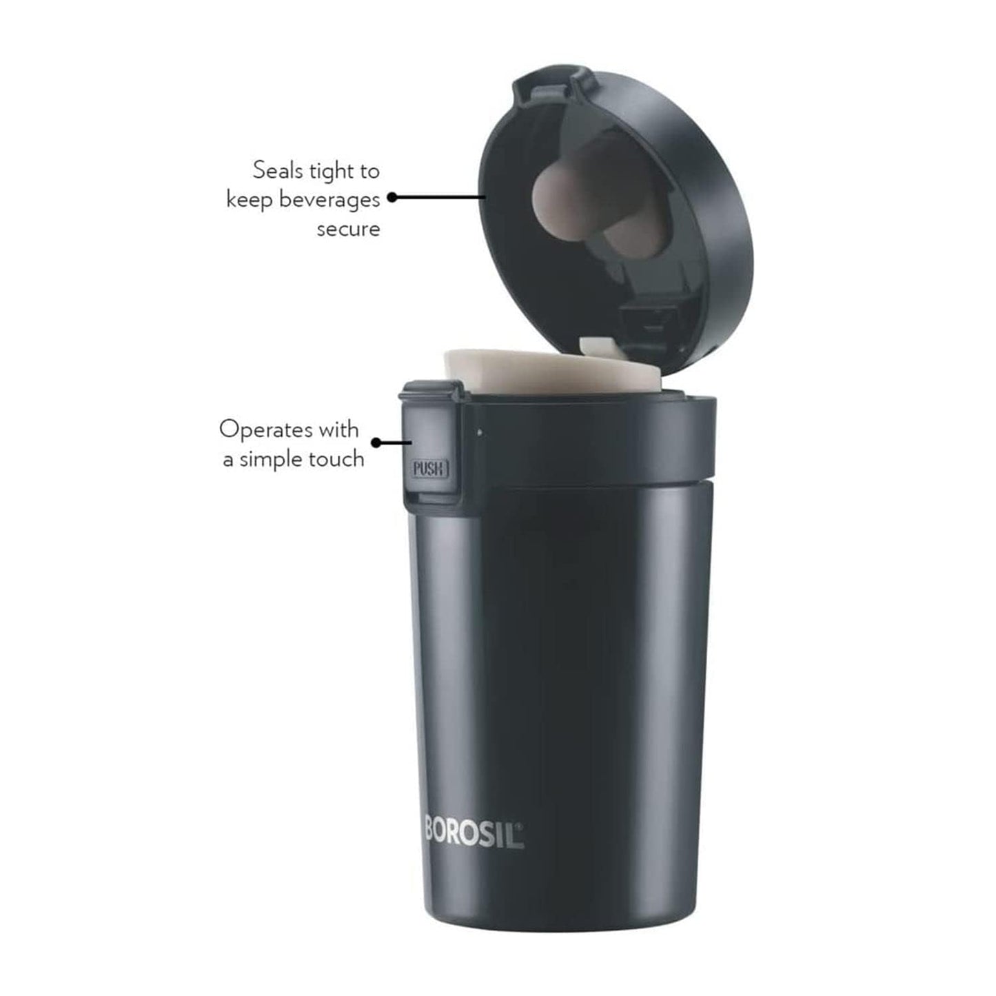 Vacuum insulated Hydra Coffeemate stainless Steel travel mug Leak Proof