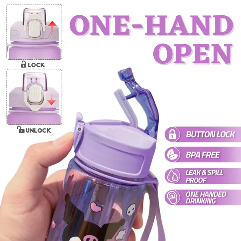 Labubu Water Bottle Leak Proff (900ML)Popmart BPA Free