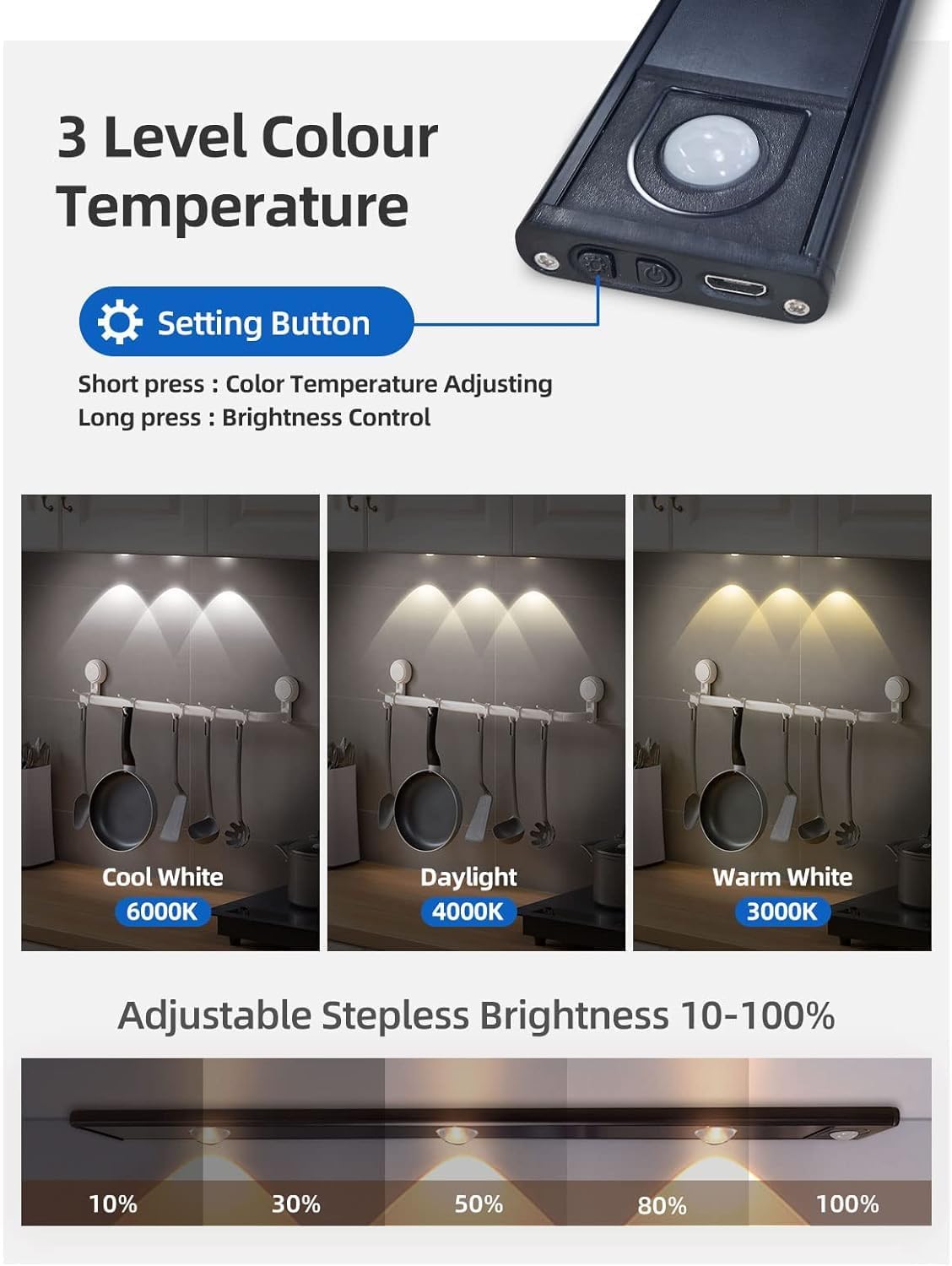 🔥Hot Sale💡LED Motion Sensor Cabinet Light (USB Charge)💡