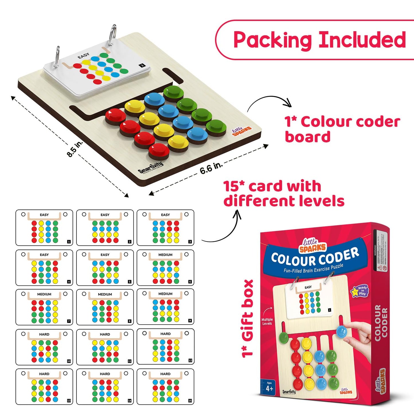 Kids Montessori Slide Puzzle I Color & Pattern Matching Learning Toys for Kids 4-8 Years