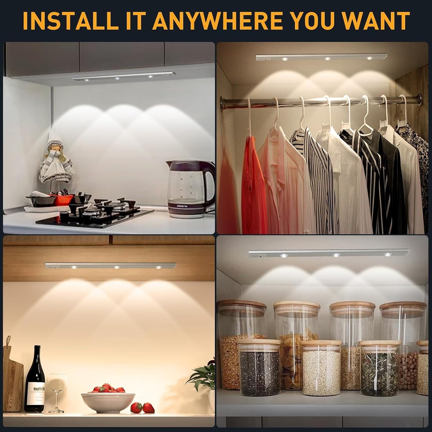🔥Hot Sale💡LED Motion Sensor Cabinet Light (USB Charge)💡