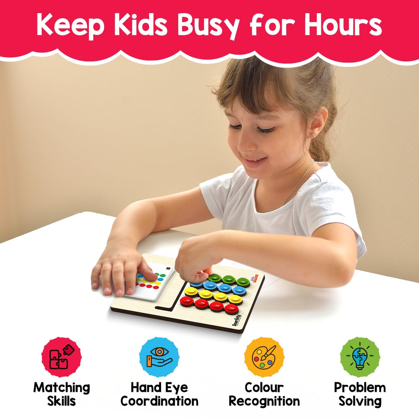 Kids Montessori Slide Puzzle I Color & Pattern Matching Learning Toys for Kids 4-8 Years