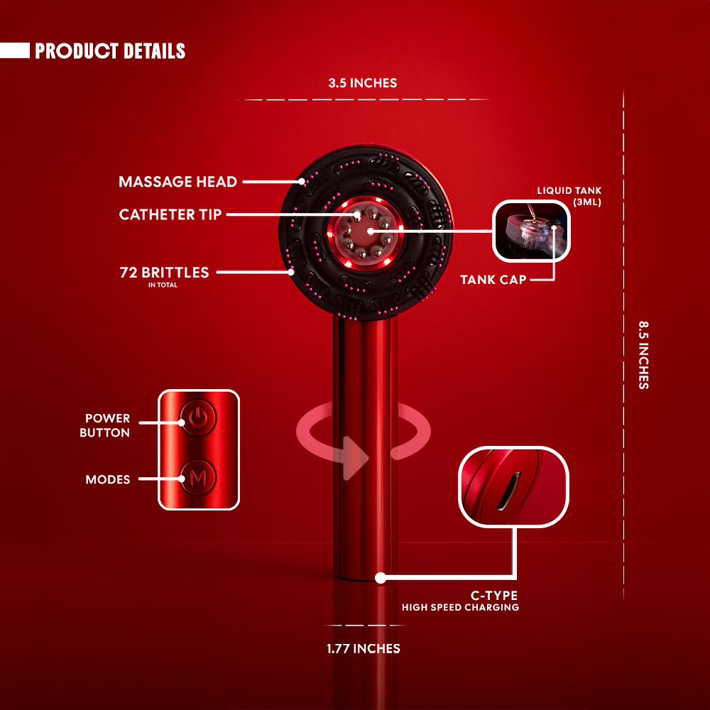 3 in 1 Red Light Therapy Hair Rejuvenation Oil Applicator