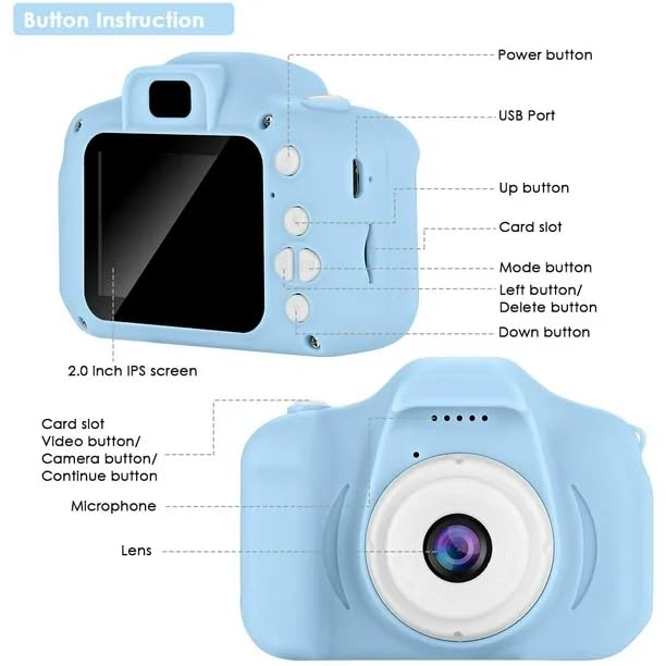 Mini Camera Toy with 2-Inch Screen & USB Rechargeable