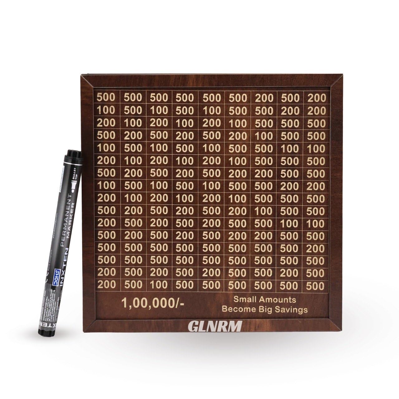 wooden Money Saving Box - 1,00,000 Rupees Money Saving Piggy Bank,