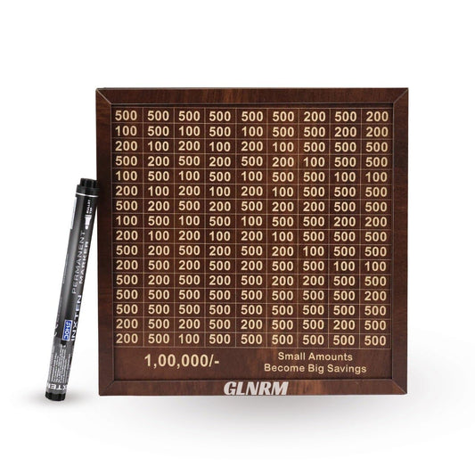 wooden Money Saving Box - 1,00,000 Rupees Money Saving Piggy Bank,